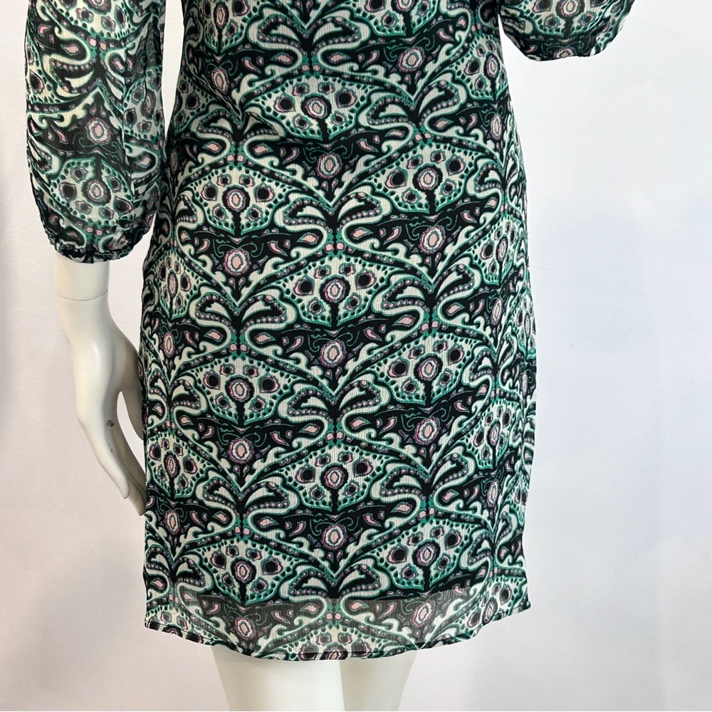 ba&sh Robe Fanny Ruched Front V Neck Viscose Mini Dress - Picture 7 of 16